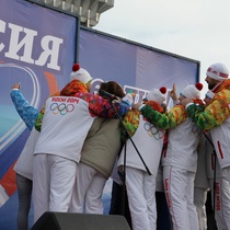 Акция в поддержку олимпийцев в Брянске