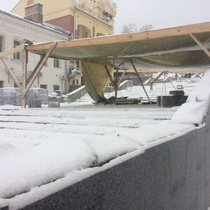 Ремонт потемкинской лестницы в снегопад