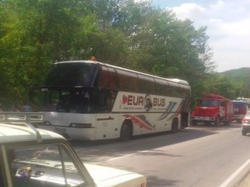 В Крыму загорелся автобус с брянскими туристами