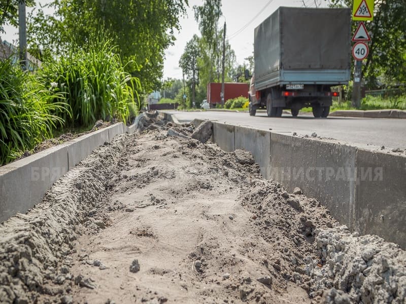 На улице Димитрова делают новый тротуар