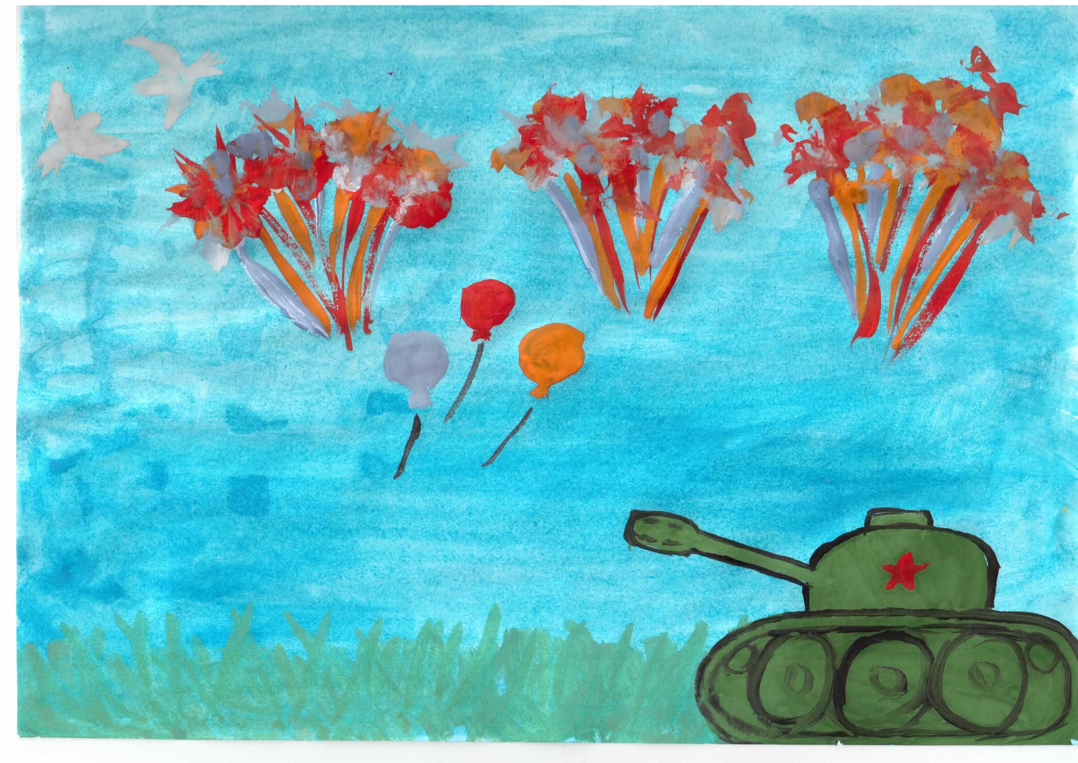 9 мая рисунок для детей в садик