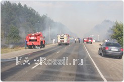 Лесной пожар в районе завода АПЗ-20 в Курске перекинулся с одной стороны дороги на другую.