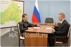 Рабочая встреча Дмитрия Медведева и Николая Денина в Севском районе Брянской области